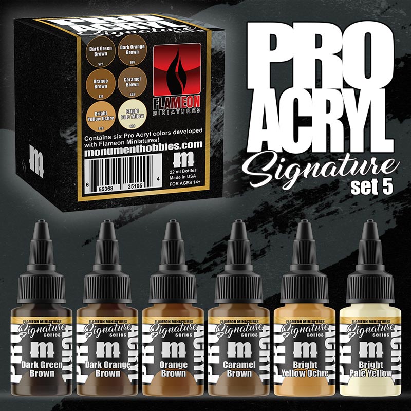1st SHIPMENT SOLD OUT TO PRE ORDERS MORE AVAILABLE TUESDAY>>Monument - Pro Acryl Signature Series Set 5 - Flameon Miniatures